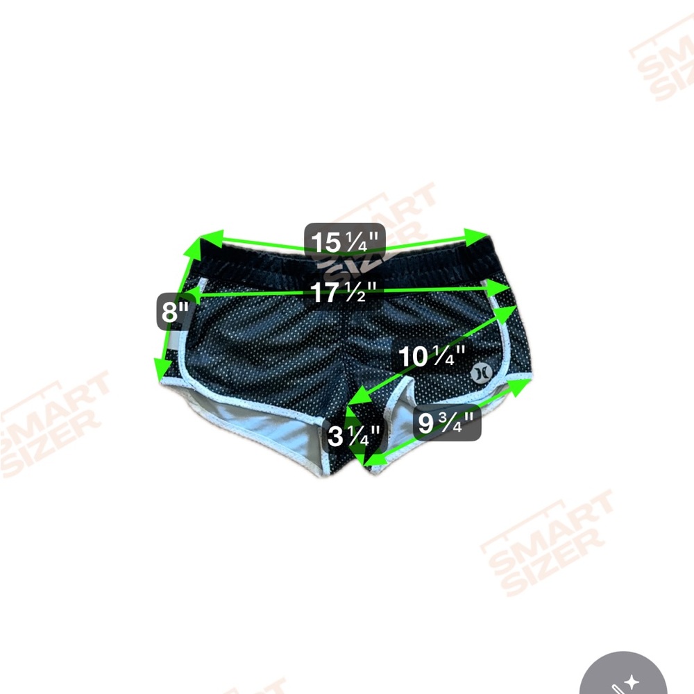 Hurley Women Medium Black White Mesh Hot Shorts Low Rise Reflective Back Pocket - Picture 7 of 7